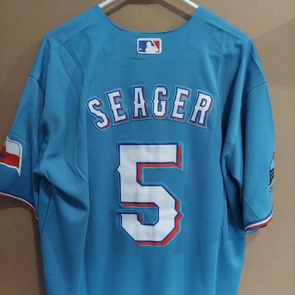 Corey Seager Texas Rangers Baby Blue Stitched Jersey - Picture 2 of 14